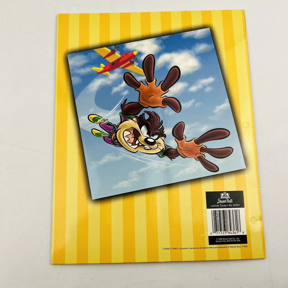 Vtg Looney Tunes Pocket Folder Lot of 2 Extreme Sports Bugs Taz 1999 Stuart Hall